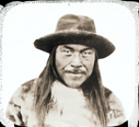 Image of Portrait; Inuit man wearing broad-brimmed hat